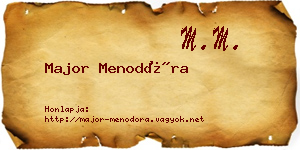 Major Menodóra névjegykártya